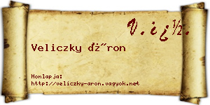 Veliczky Áron névjegykártya